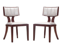 Ensemble 2 chaises de salle à manger Pulitzer de Manhattan Comfort en similicuir - argenté et noyer