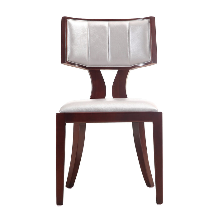 Ensemble 2 chaises de salle à manger Pulitzer de Manhattan Comfort en similicuir - argenté et noyer