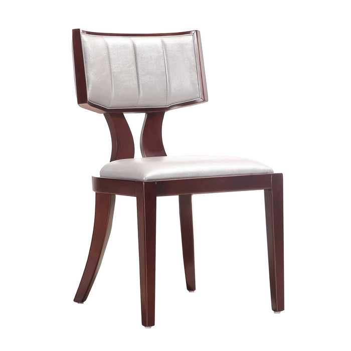 Ensemble 2 chaises de salle à manger Pulitzer de Manhattan Comfort en similicuir - argenté et noyer