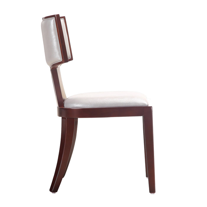 Ensemble 2 chaises de salle à manger Pulitzer de Manhattan Comfort en similicuir - argenté et noyer