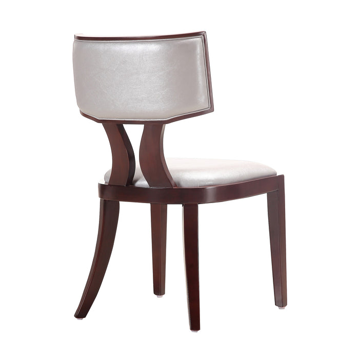 Ensemble 2 chaises de salle à manger Pulitzer de Manhattan Comfort en similicuir - argenté et noyer