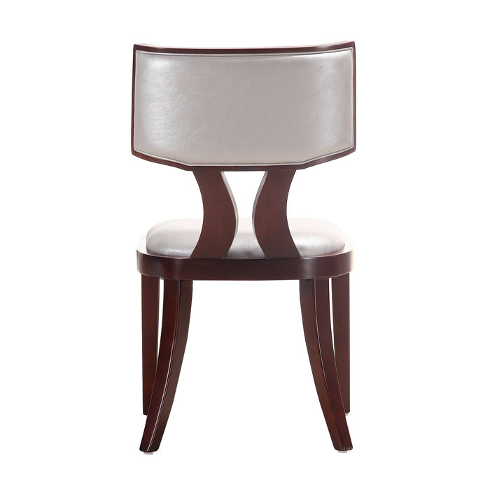Ensemble 2 chaises de salle à manger Pulitzer de Manhattan Comfort en similicuir - argenté et noyer