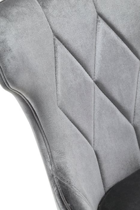 Ensemble 2 chaises de salle à manger Reine de Manhattan Comfort en velours - gris et noyer