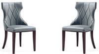 Ensemble 2 chaises de salle à manger Reine de Manhattan Comfort en similicuir - gris galet