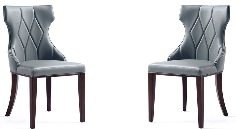 Ensemble 2 chaises de salle à manger Reine de Manhattan Comfort en similicuir - gris galet