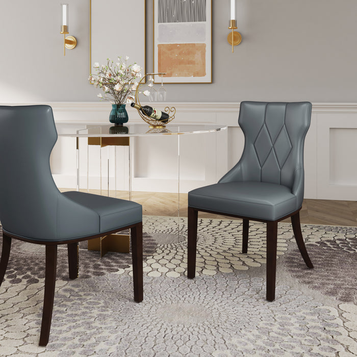 Ensemble 2 chaises de salle à manger Reine de Manhattan Comfort en similicuir - gris galet