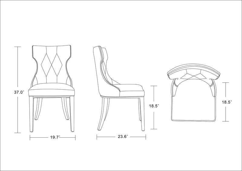 Ensemble 2 chaises de salle à manger Reine de Manhattan Comfort en similicuir - gris galet