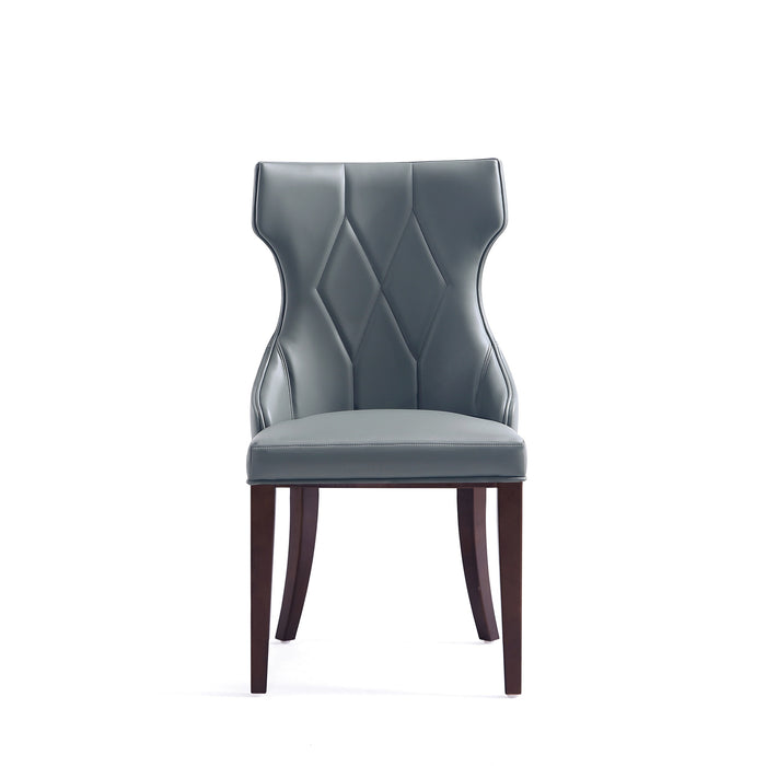 Ensemble 2 chaises de salle à manger Reine de Manhattan Comfort en similicuir - gris galet