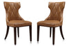 Ensemble 2 chaises de salle à manger Reine de Manhattan Comfort en similicuir - brun clair et noyer