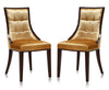 Ensemble 2 chaises de salle à manger Fifth Avenue de Manhattan Comfort en velours - doré antique et noyer