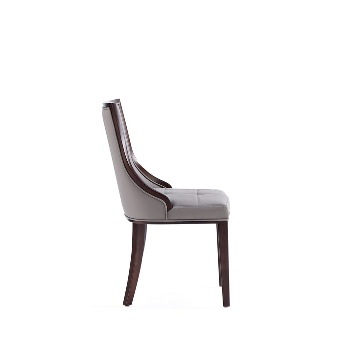 Ensemble 2 chaises de salle à manger Fifth Avenue de Manhattan Comfort en similicuir - gris et noyer