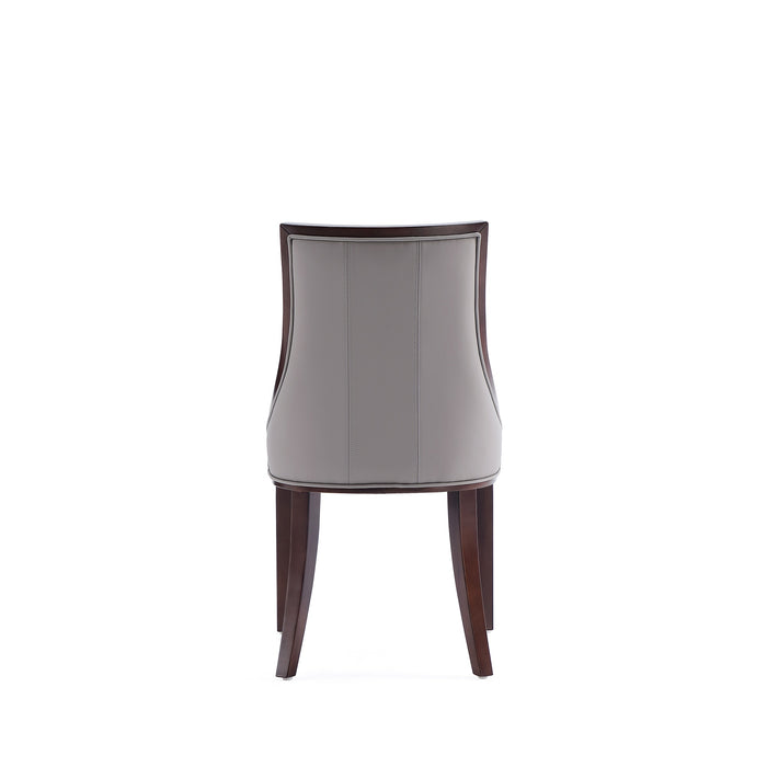 Ensemble 2 chaises de salle à manger Fifth Avenue de Manhattan Comfort en similicuir - gris et noyer