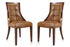 Ensemble 2 chaises de salle à manger Fifth Avenue de Manhattan Comfort en similicuir - brun clair et noyer