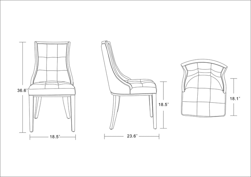 Ensemble 2 chaises de salle à manger Fifth Avenue de Manhattan Comfort en similicuir - tan et noyer