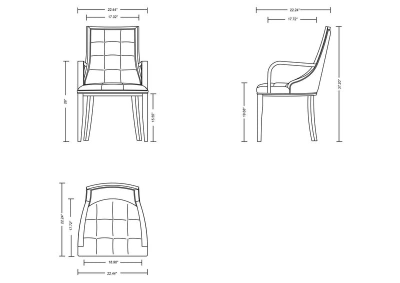 Ensemble 2 chaises de salle à manger Fifth Avenue de Manhattan Comfort en similicuir - tan et noyer