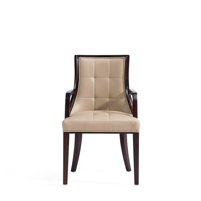 Ensemble 2 chaises de salle à manger Fifth Avenue de Manhattan Comfort en similicuir - tan et noyer