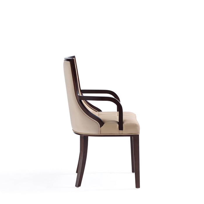 Ensemble 2 chaises de salle à manger Fifth Avenue de Manhattan Comfort en similicuir - tan et noyer