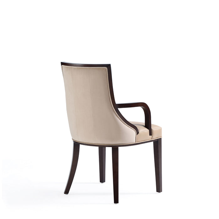 Ensemble 2 chaises de salle à manger Fifth Avenue de Manhattan Comfort en similicuir - tan et noyer