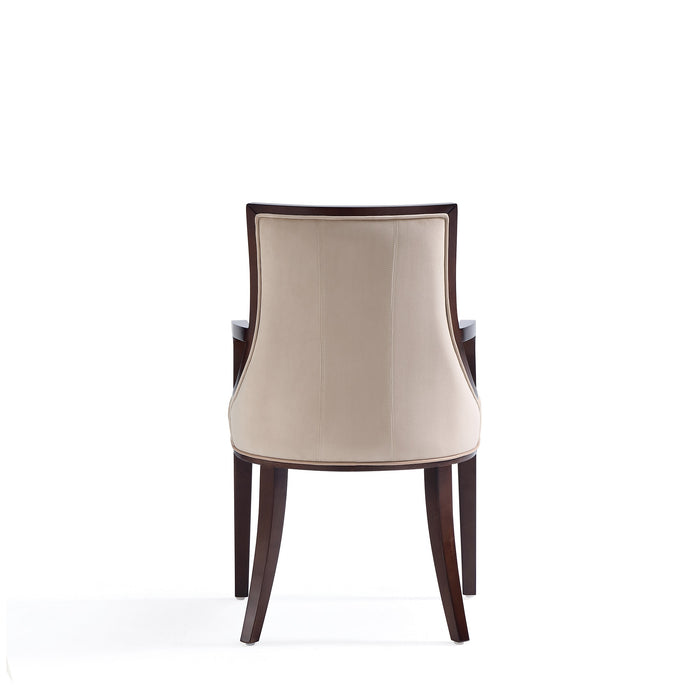 Ensemble 2 chaises de salle à manger Fifth Avenue de Manhattan Comfort en similicuir - tan et noyer
