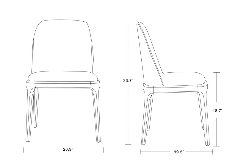 Chaise de salle à manger Courding de Manhattan Comfort en similicuir - tan et noyer