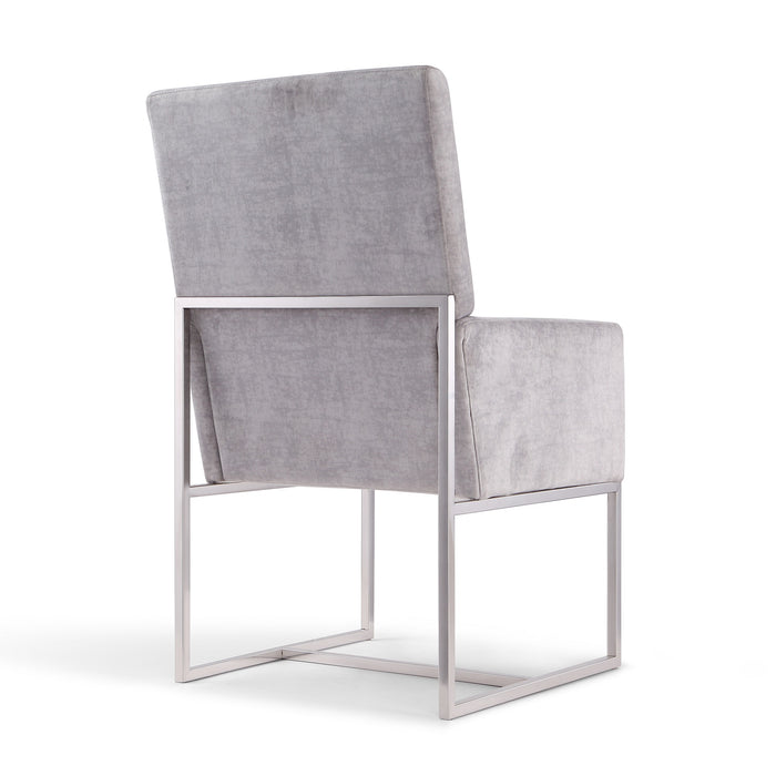Chaise de salle à manger sans accoudoirs Element de Manhattan Comfort en velours - acier