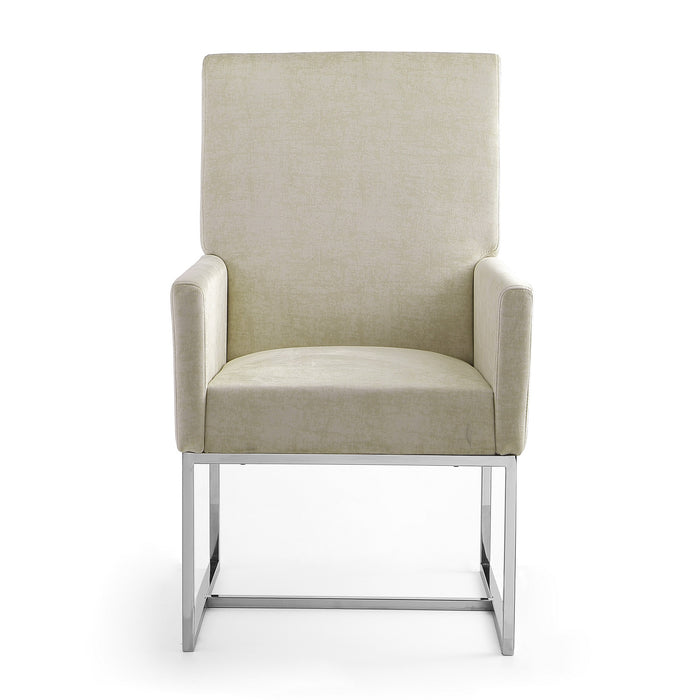 Chaise de salle à manger sans accoudoirs Element de Manhattan Comfort en velours - champagne