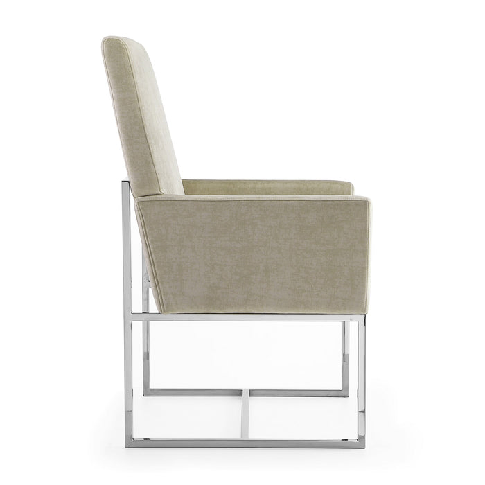 Chaise de salle à manger sans accoudoirs Element de Manhattan Comfort en velours - champagne