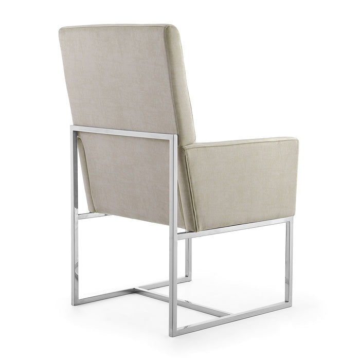 Chaise de salle à manger sans accoudoirs Element de Manhattan Comfort en velours - champagne