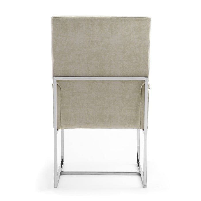 Chaise de salle à manger sans accoudoirs Element de Manhattan Comfort en velours - champagne
