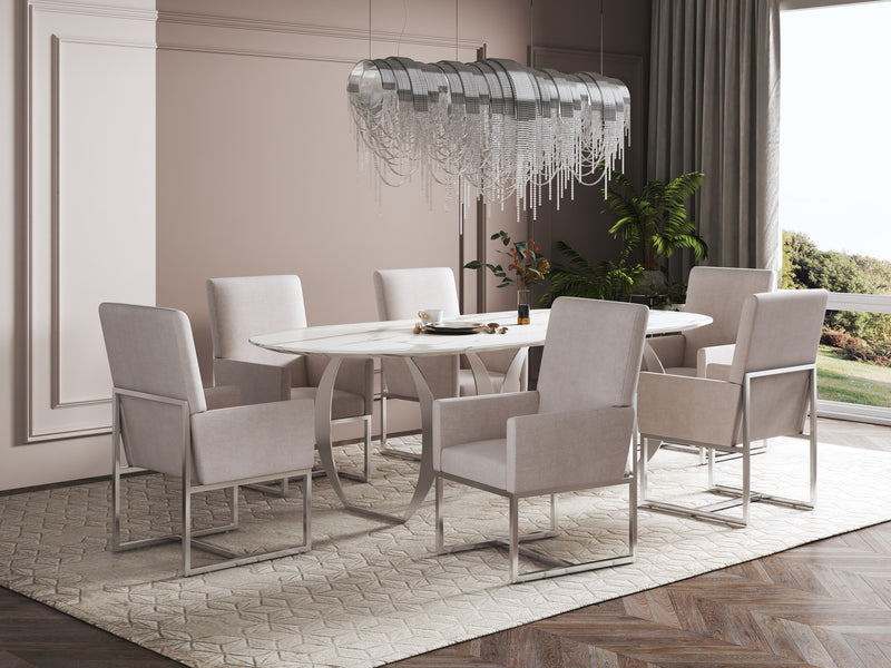 Chaise de salle à manger sans accoudoirs Element de Manhattan Comfort en velours - champagne