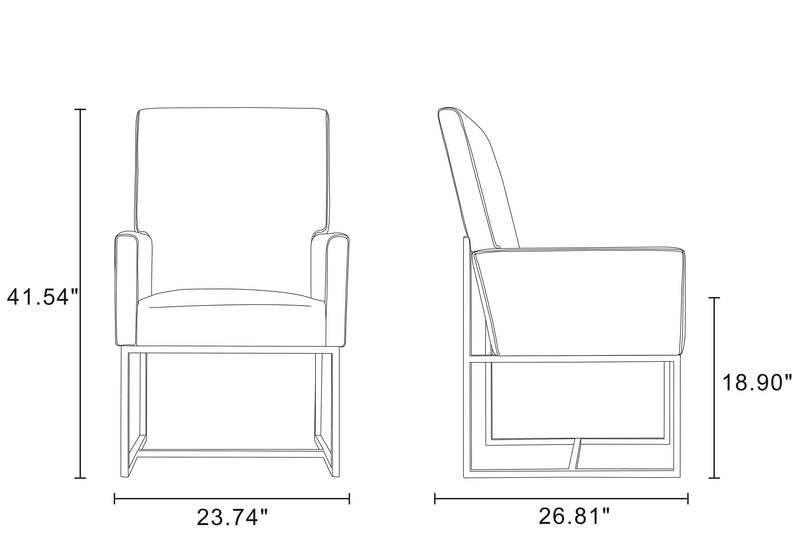 Chaise de salle à manger Element de Manhattan Comfort en velours - grise