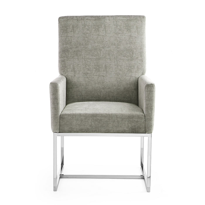 Chaise de salle à manger Element de Manhattan Comfort en velours - grise