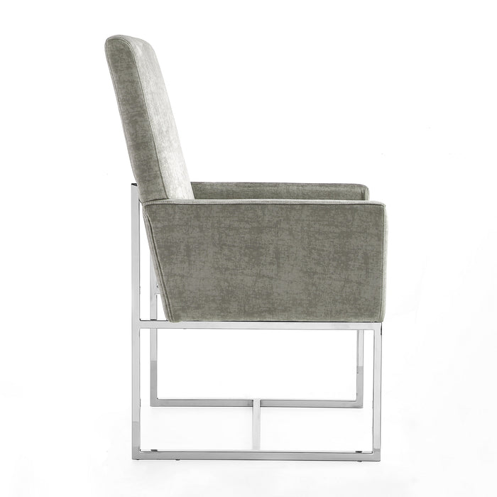 Chaise de salle à manger Element de Manhattan Comfort en velours - grise