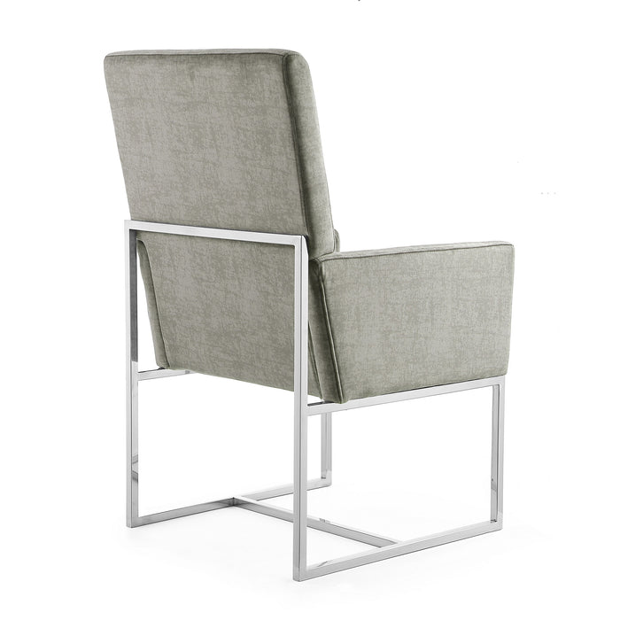 Chaise de salle à manger Element de Manhattan Comfort en velours - grise