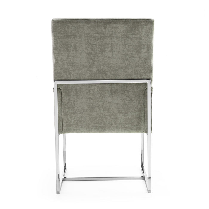 Chaise de salle à manger Element de Manhattan Comfort en velours - grise