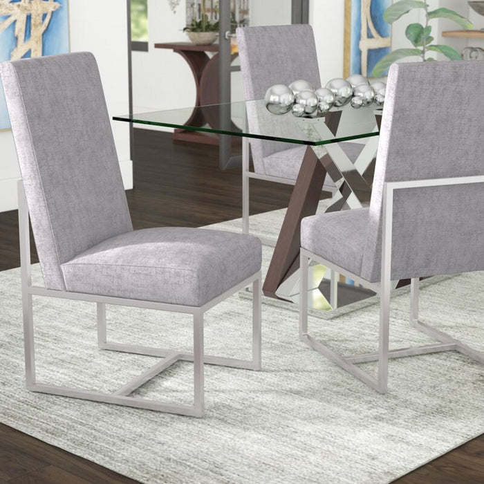 Chaise de salle à manger Element de Manhattan Comfort en velours - champagne