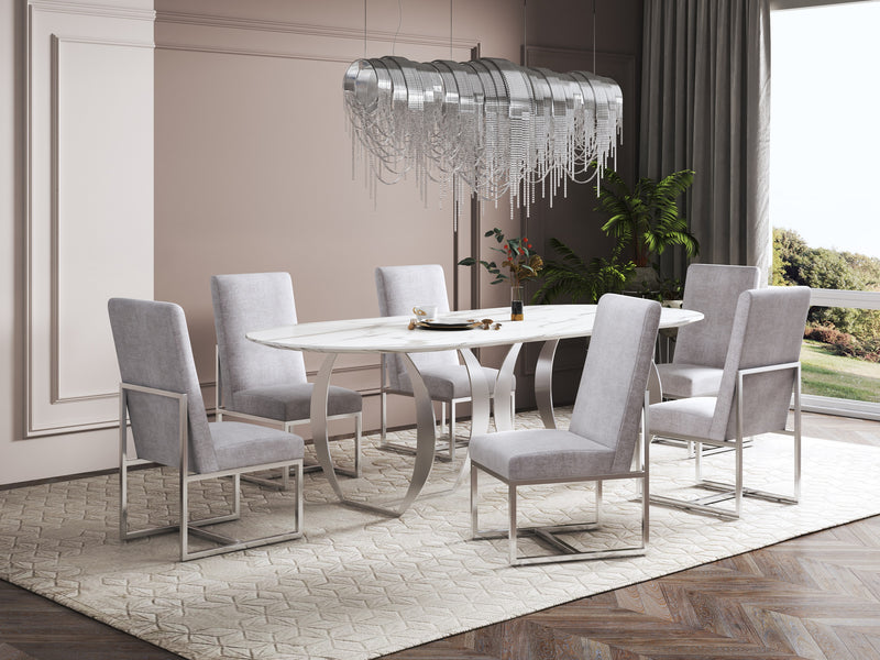 Chaise de salle à manger Element de Manhattan Comfort en velours - champagne