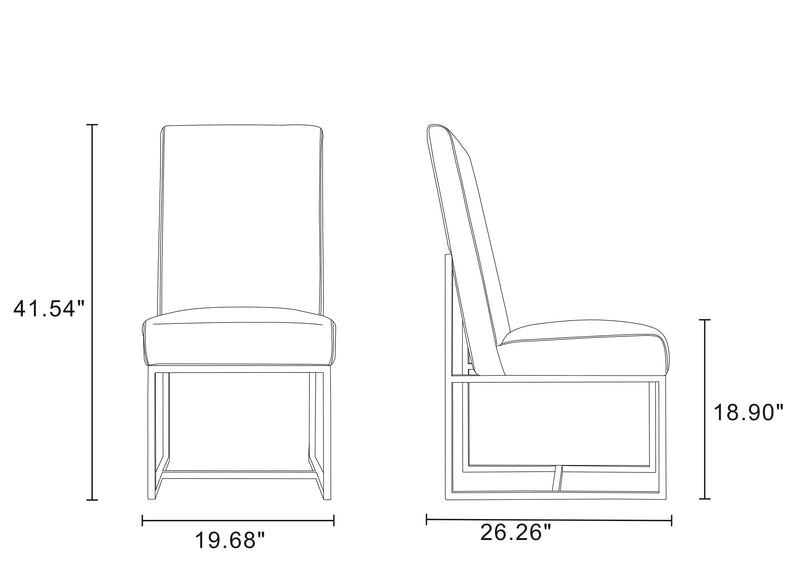 Chaise de salle à manger sans accoudoirs Element de Manhattan Comfort en velours - grise