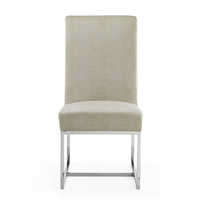 Chaise de salle à manger sans accoudoirs Element de Manhattan Comfort en velours - grise