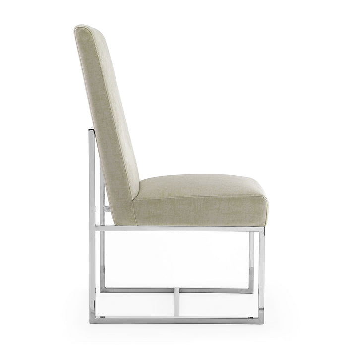 Chaise de salle à manger sans accoudoirs Element de Manhattan Comfort en velours - grise