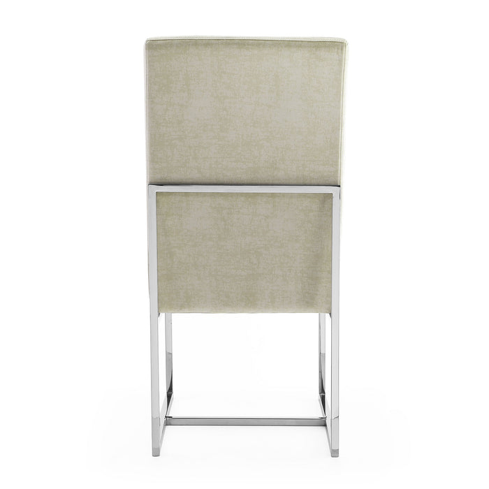 Chaise de salle à manger sans accoudoirs Element de Manhattan Comfort en velours - grise
