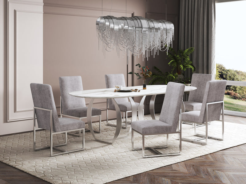 Chaise de salle à manger Element de Manhattan Comfort en velours - acier