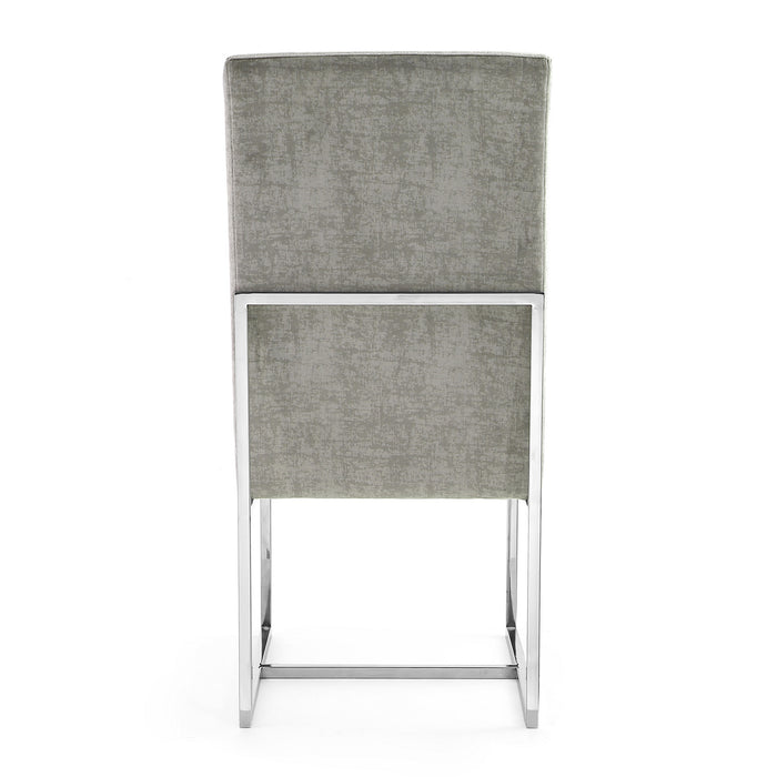 Chaise de salle à manger Element de Manhattan Comfort en velours - acier