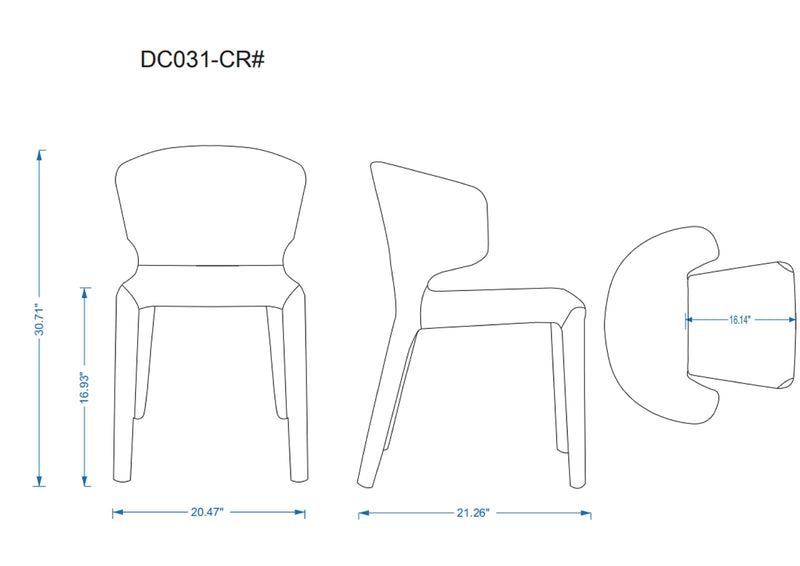Ensemble 2 chaises de salle à manger Conrad de Manhattan Comfort en similicuir - crème