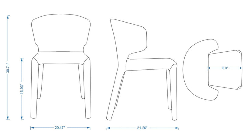 Ensemble 2 chaises de salle à manger modernes Conrad de Manhattan Comfort en tweed tissé - noir