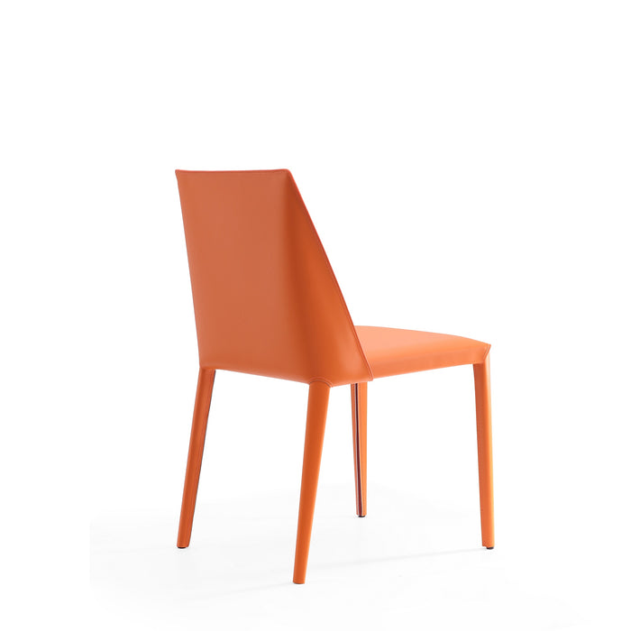 Ensemble 2 chaises de salle à manger Paris de Manhattan Comfort en cuir à équipement corail - corail