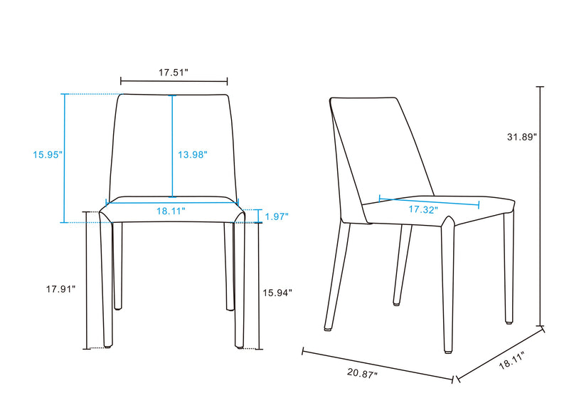 Ensemble 2 chaises de salle à manger Paris de Manhattan Comfort en cuir à équipement - argile