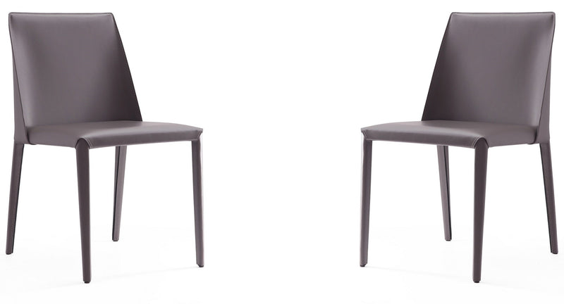 Ensemble 2 chaises de salle à manger Paris de Manhattan Comfort en cuir à équipement - gris