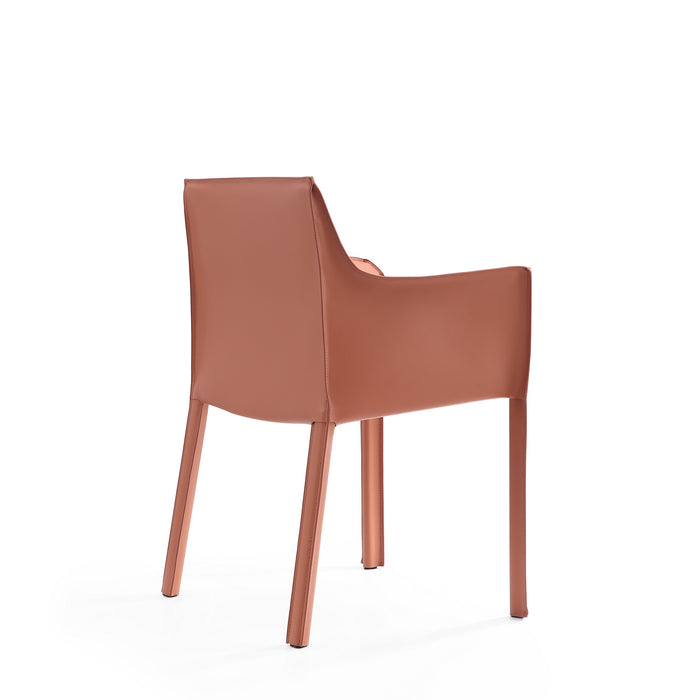 Chaise de salle à manger Vogue de Manhattan Comfort en similicuir - argile