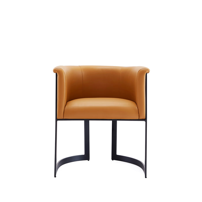 Chaise de salle à manger Corso de Manhattan Comfort en similicuir avec armature en métal - tan